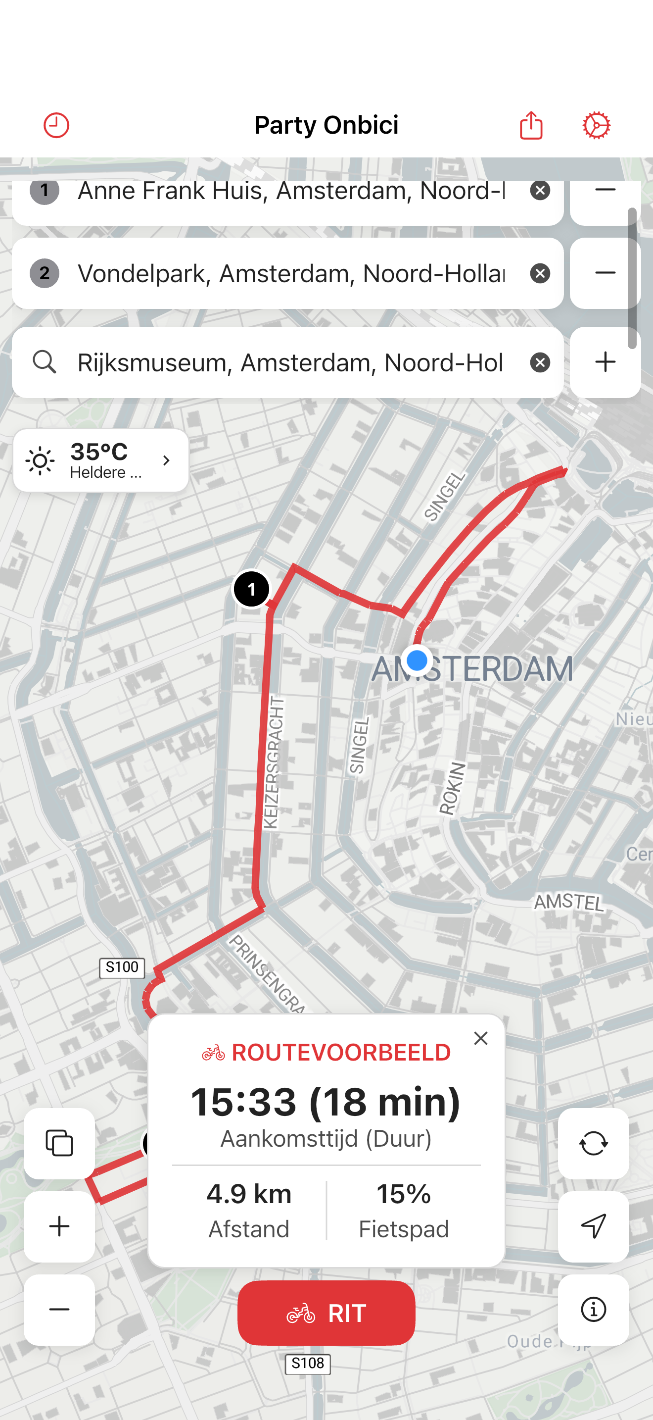 Party Onbici iOS - Routeplanning