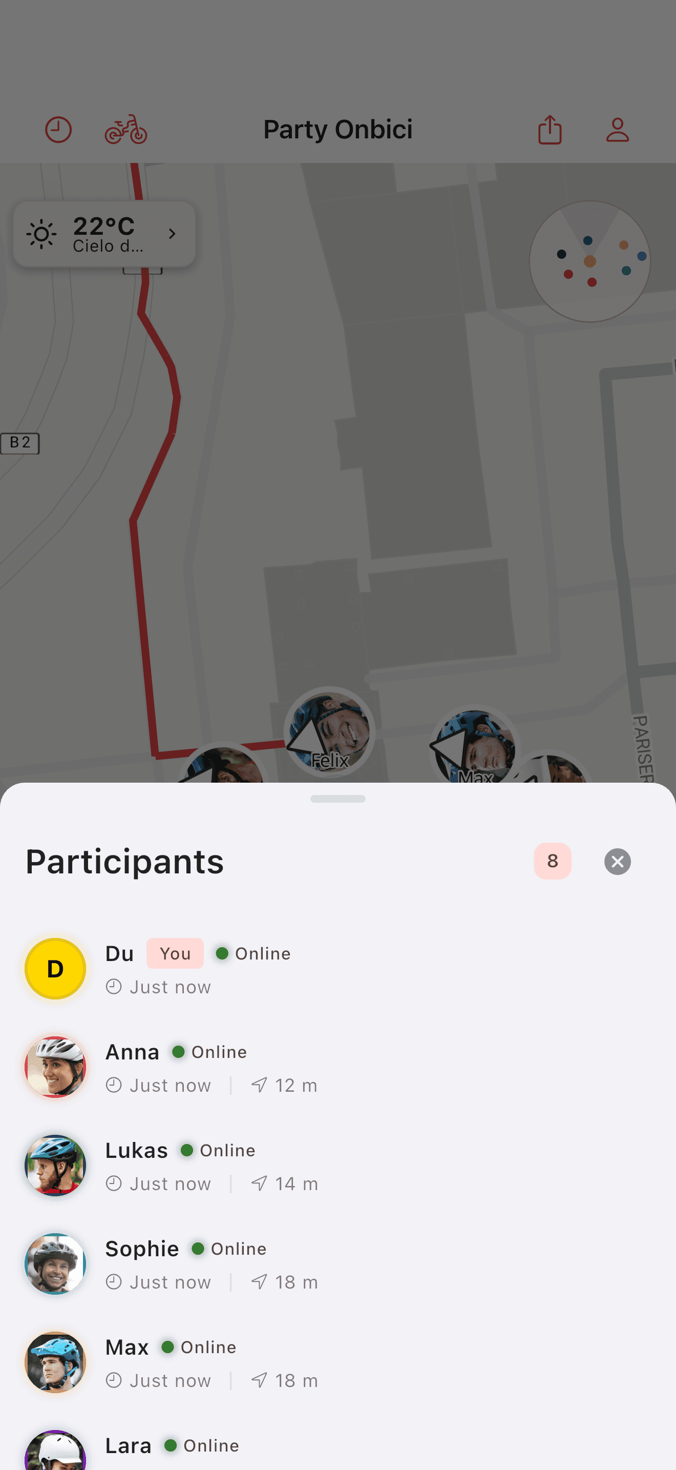 Teilnehmerliste der Ausfahrt (light mode)