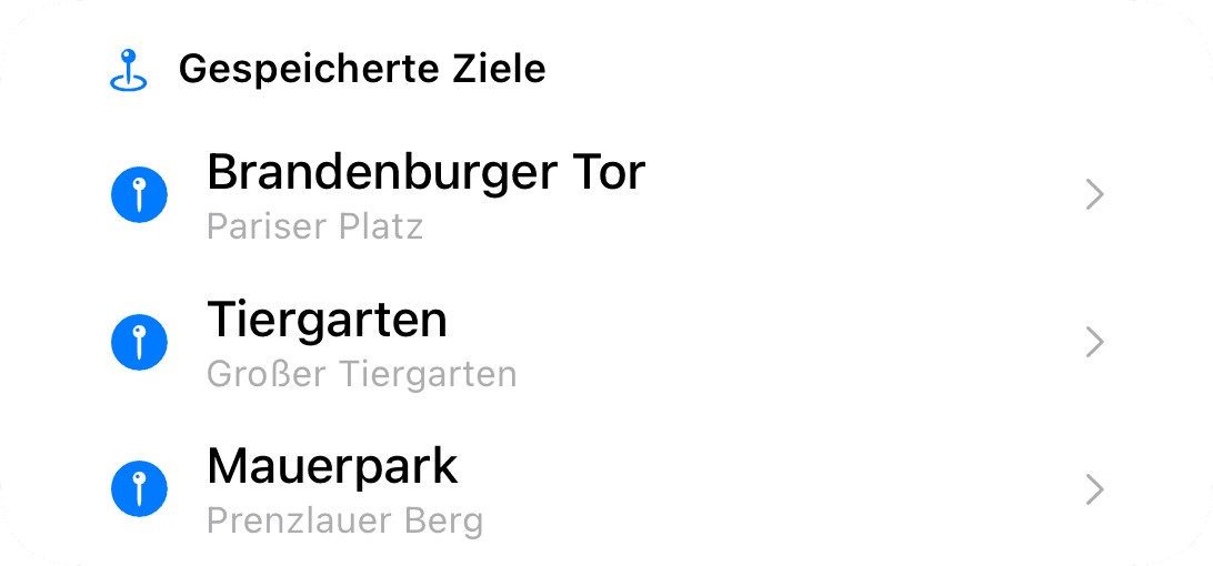 Gespeicherte Ziele (light)