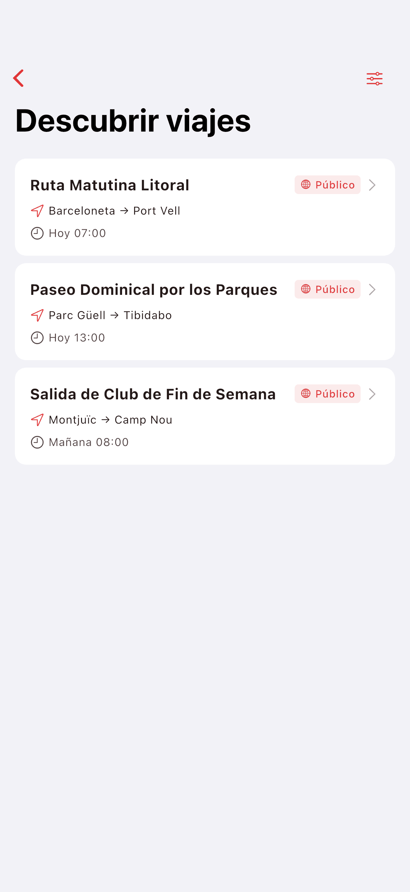 Descubre salidas cercanas en el mapa (light mode)