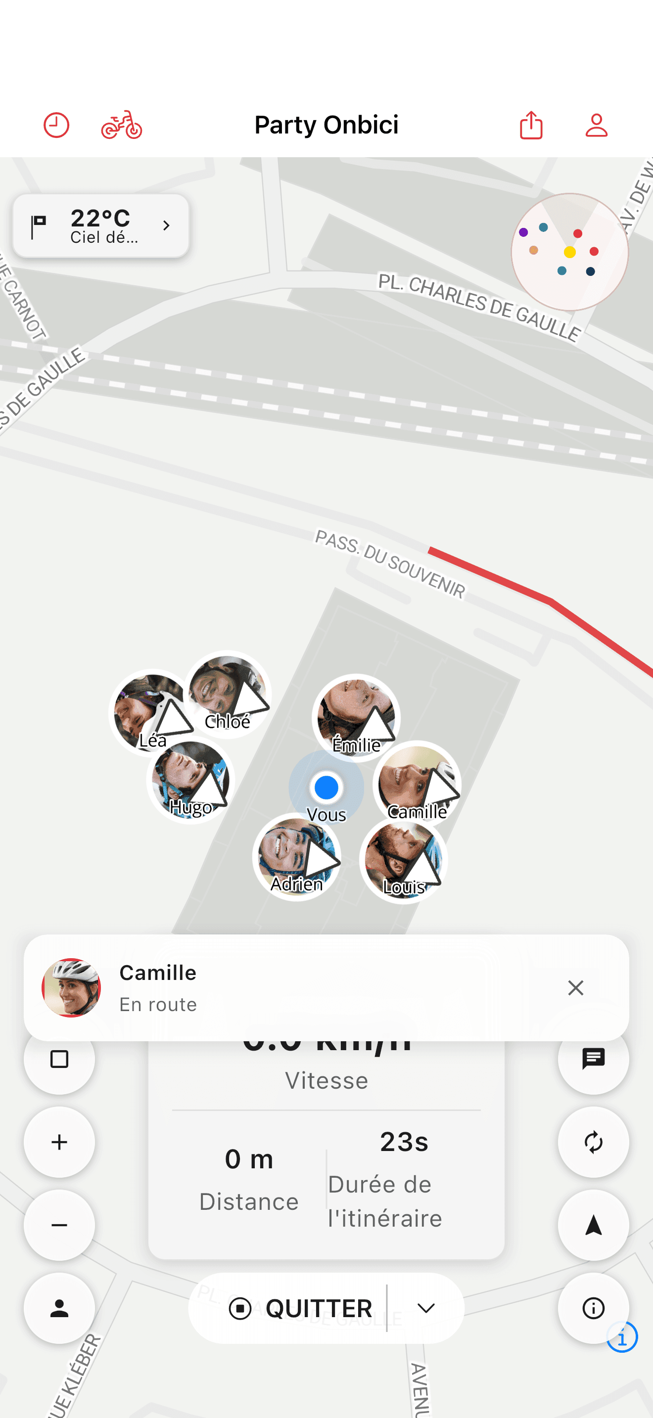 Notification de message en sortie avec avatar de l'expéditeur (light mode)