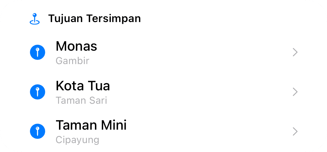 Destinasi tersimpan (light)