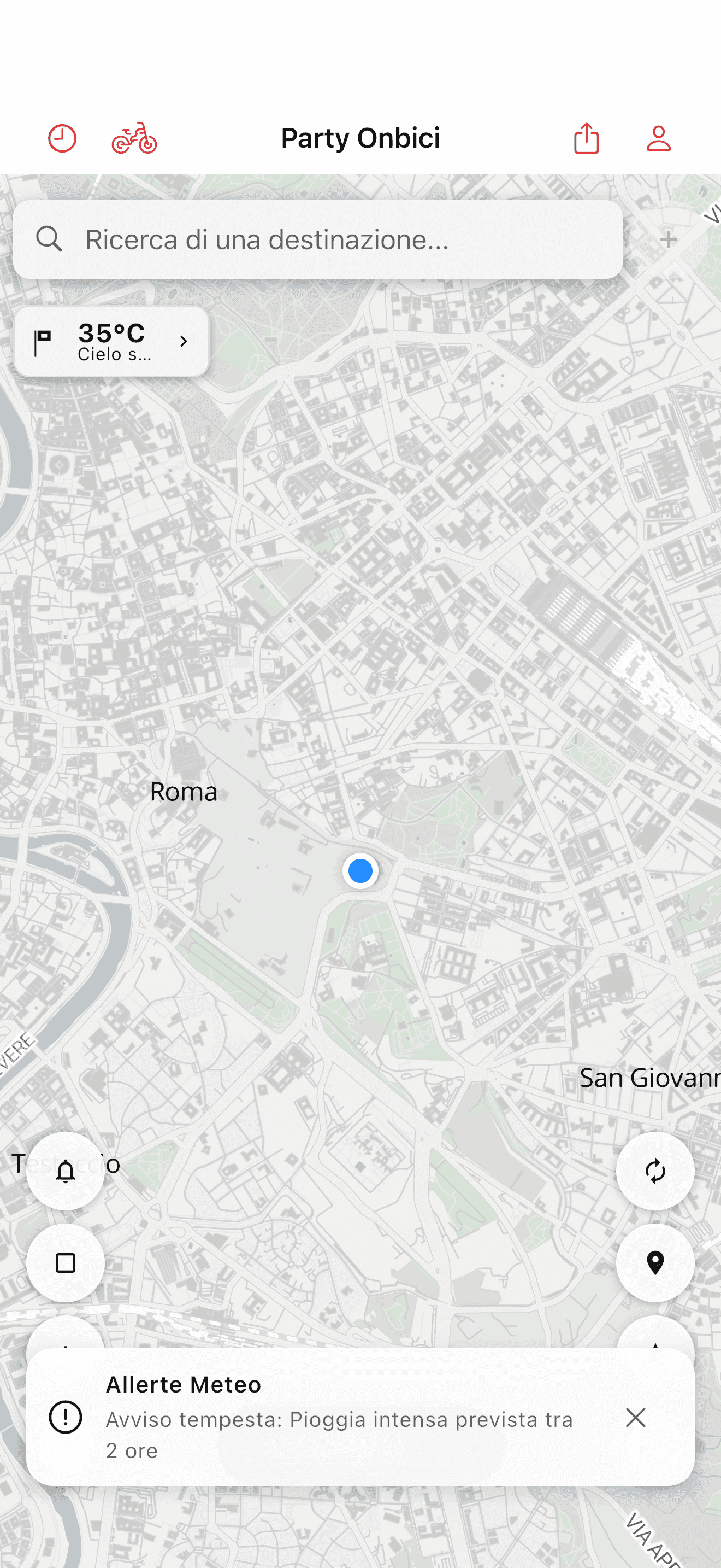 Cluster di parcheggi bici sulla mappa (light mode)