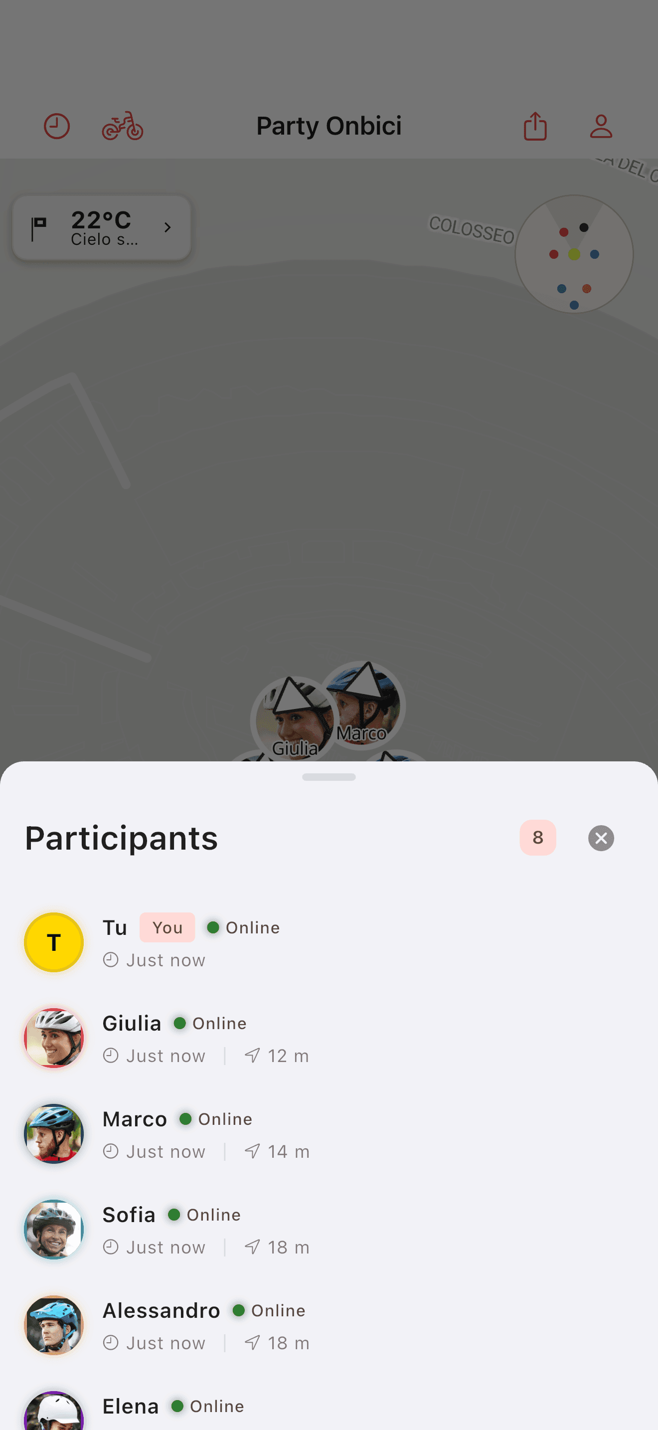 Elenco dei partecipanti all'uscita (light mode)