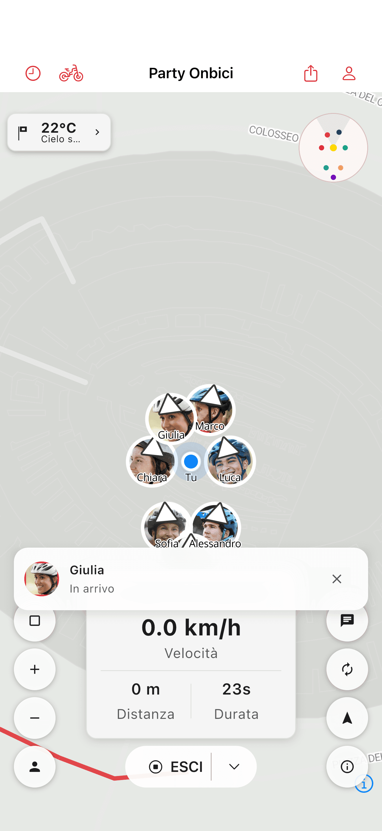 Toast di messaggio in uscita con avatar del mittente (light mode)