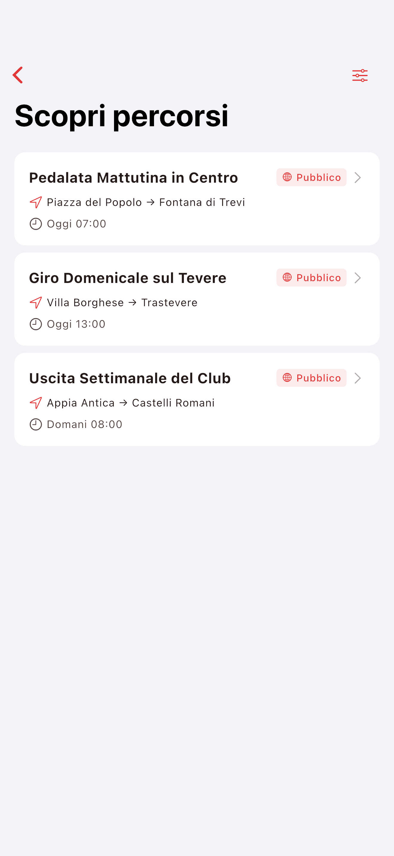 Scopri uscite vicine sulla mappa (light mode)