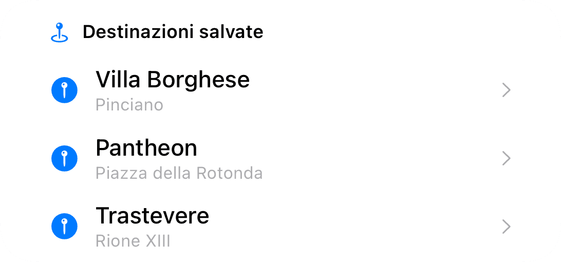 Destinazioni salvate (light)