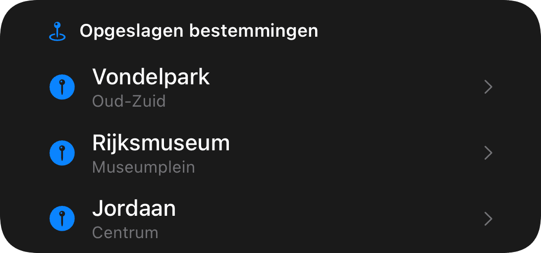 Opgeslagen bestemmingen (dark)