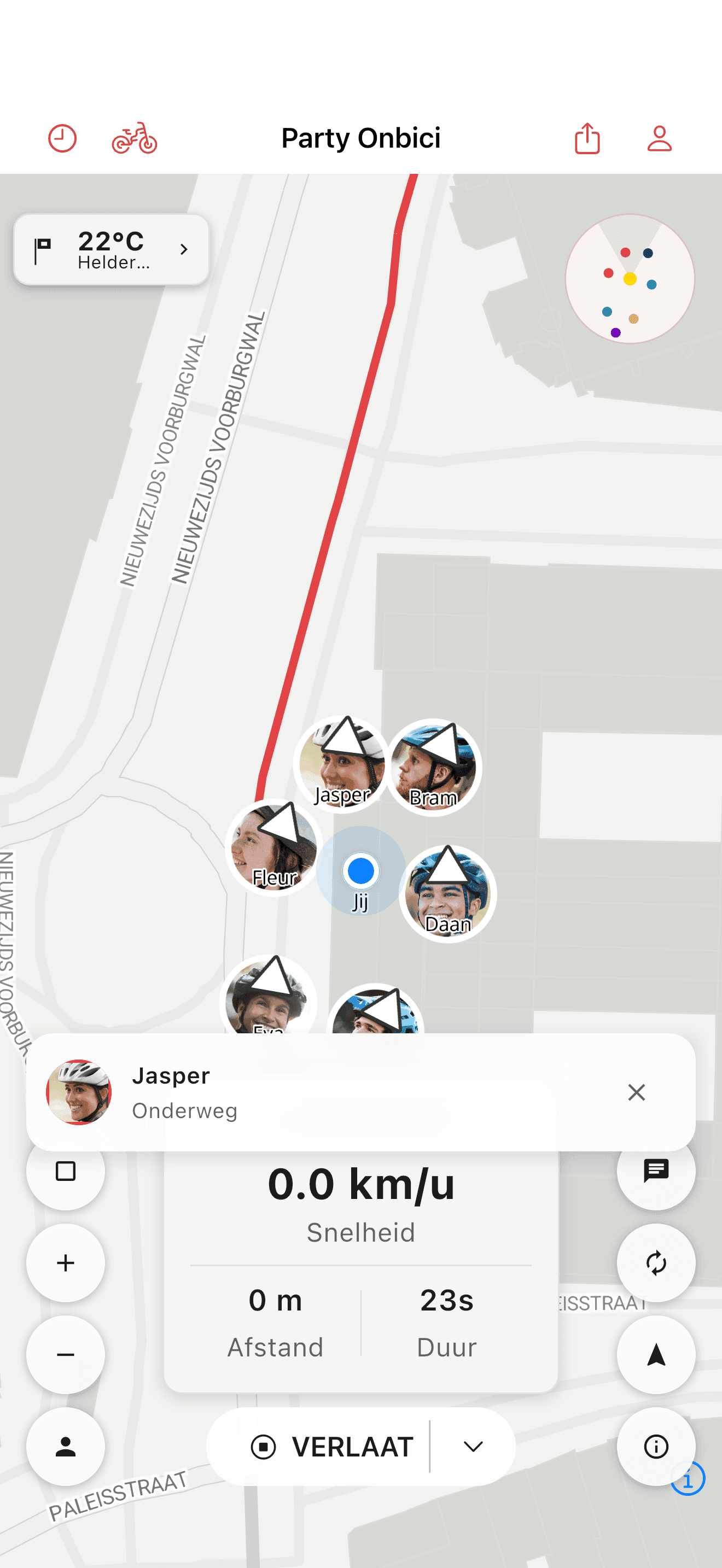 Berichttoast tijdens een rit met afzender-avatar (light mode)