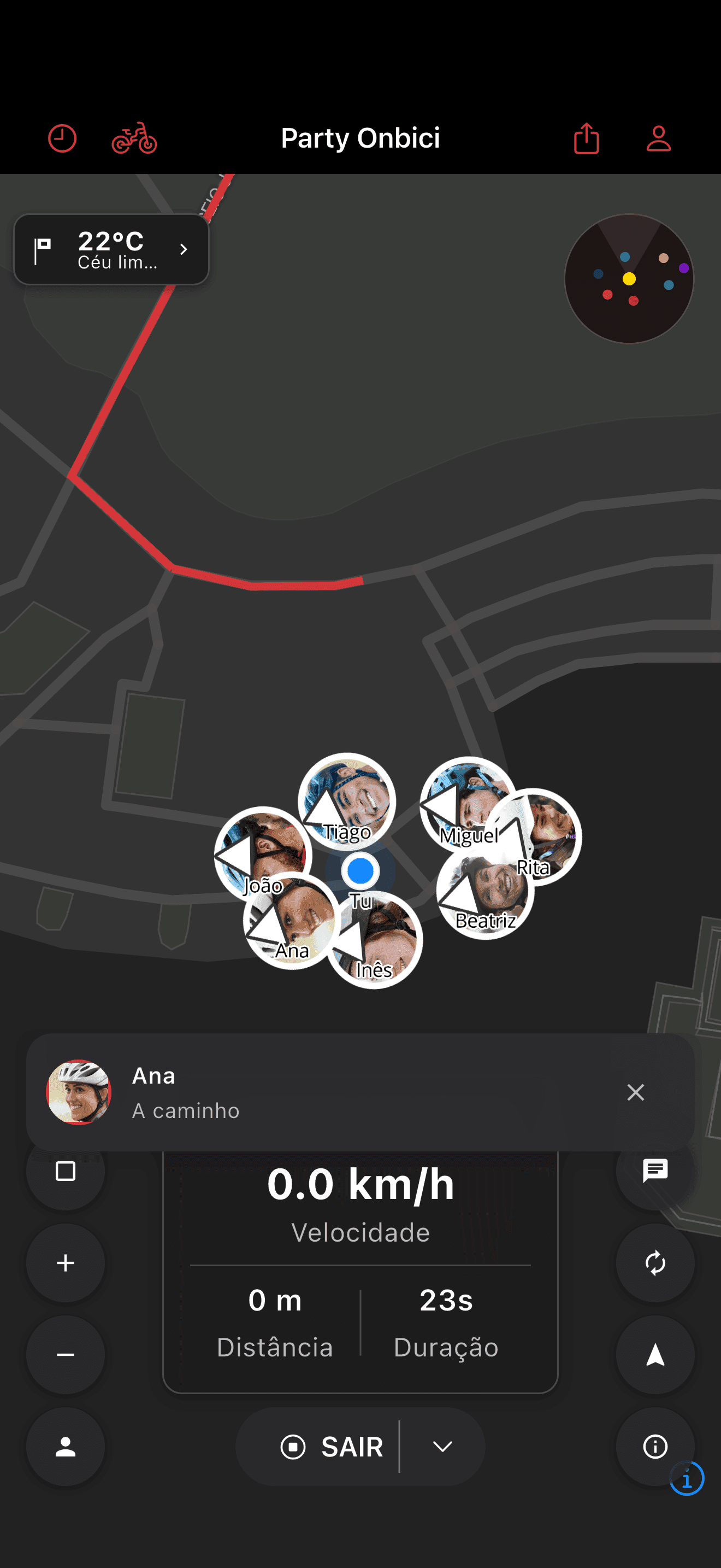 Aviso de mensagem em passeio com avatar do remetente (dark mode)