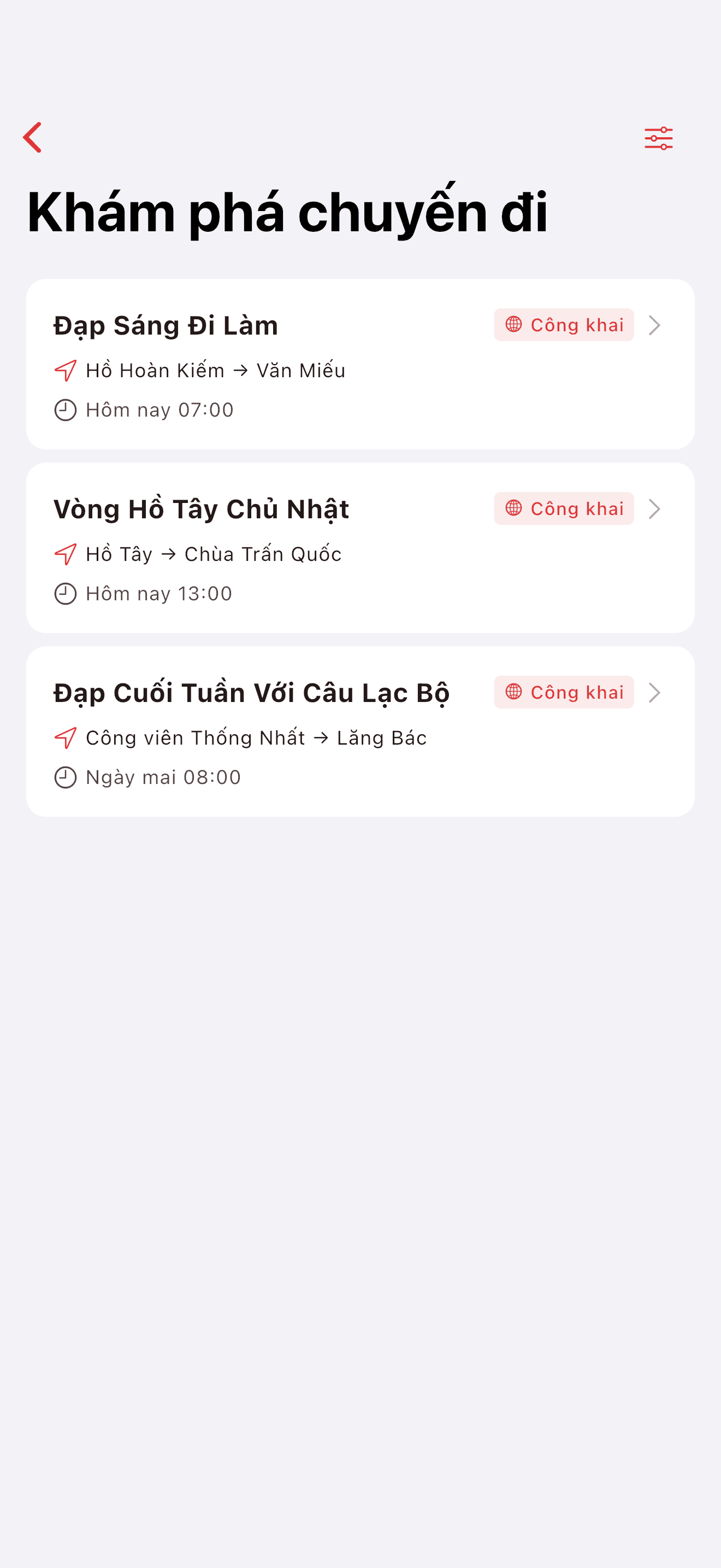 Khám phá party gần đó trên bản đồ (light mode)