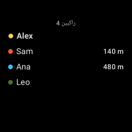 Wear OS: who's riding — the participants list