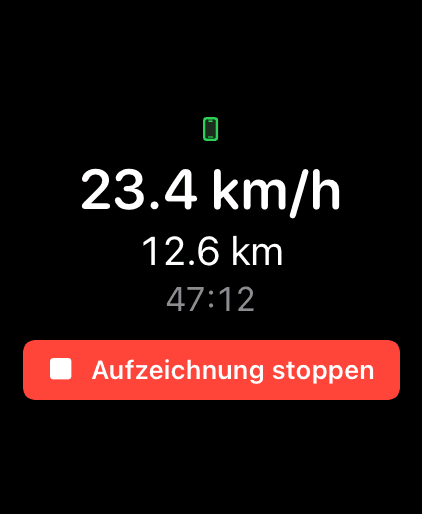 Apple Watch: live ride stats with stop control
