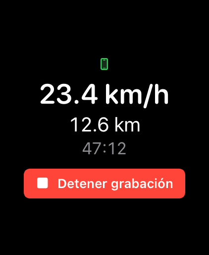 Apple Watch: live ride stats with stop control