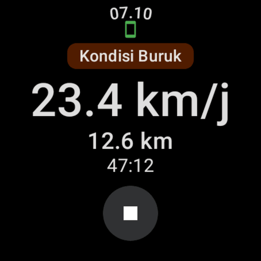 Wear OS: single-line weather alert above the ride control