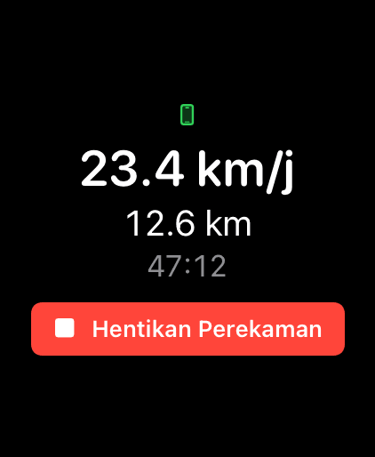 Apple Watch: live ride stats with stop control