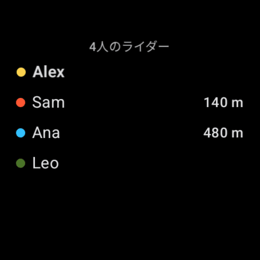 Wear OS: who's riding — the participants list