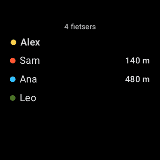Wear OS: who's riding — the participants list