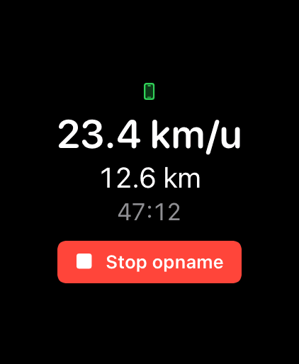 Apple Watch: live ride stats with stop control