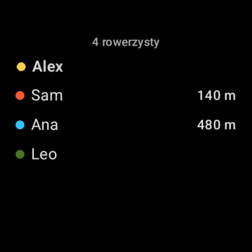 Wear OS: who's riding — the participants list