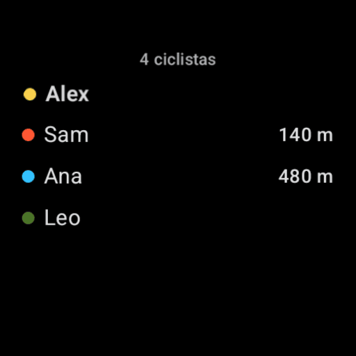 Wear OS: who's riding — the participants list
