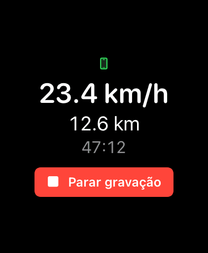 Apple Watch: live ride stats with stop control