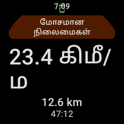 Wear OS: single-line weather alert above the ride control