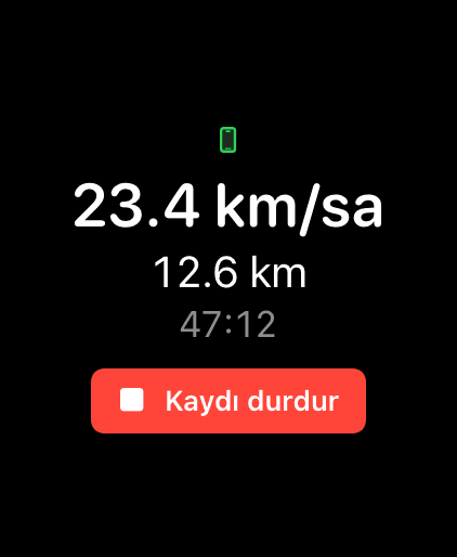 Apple Watch: live ride stats with stop control