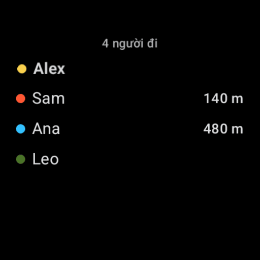 Wear OS: who's riding — the participants list