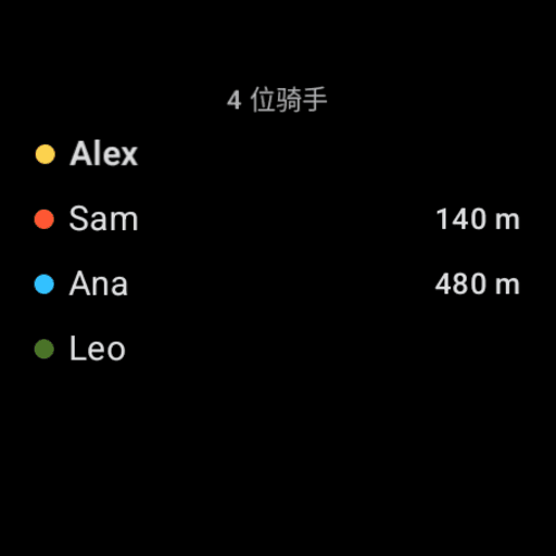 Wear OS: who's riding — the participants list