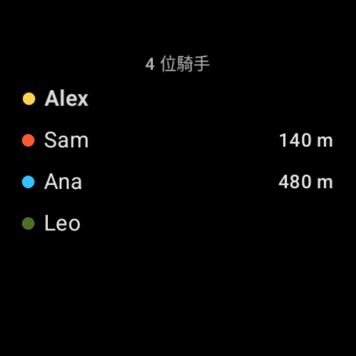 Wear OS: who's riding — the participants list