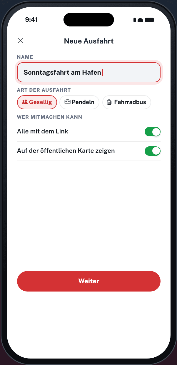 Sie organisieren die Ausfahrt?