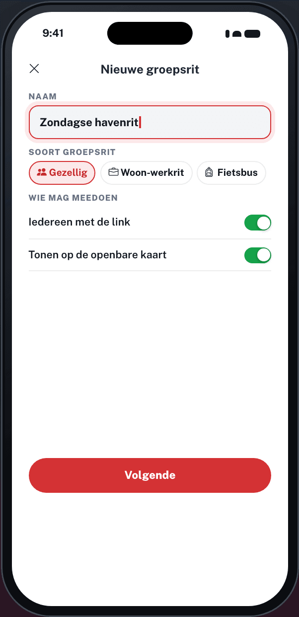 Organiseert u de groepsrit?