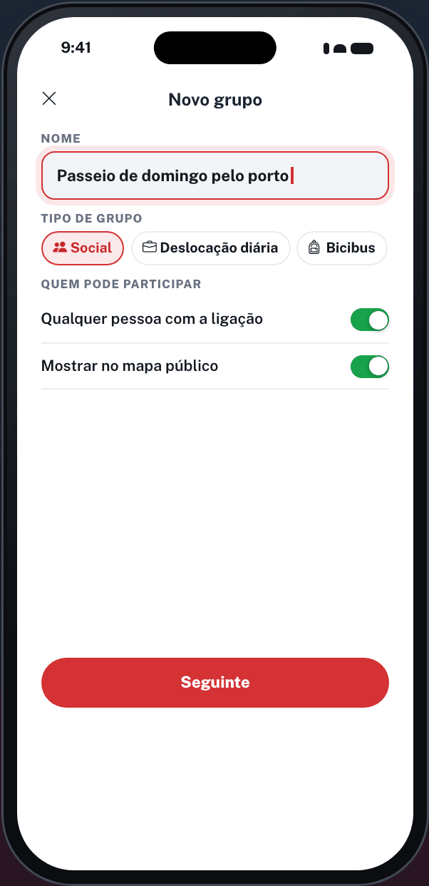 Vai organizar o grupo?