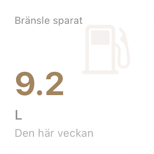 iOS-widget Sparat bränsle