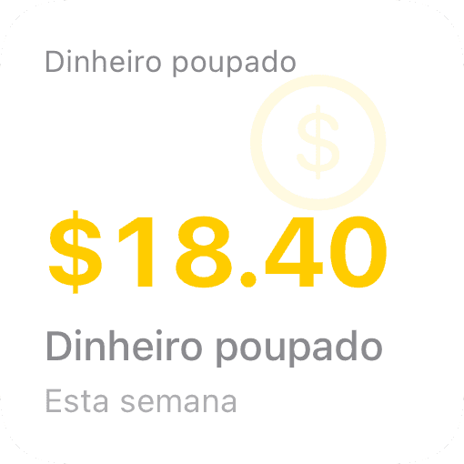 Widget iOS Dinheiro poupado