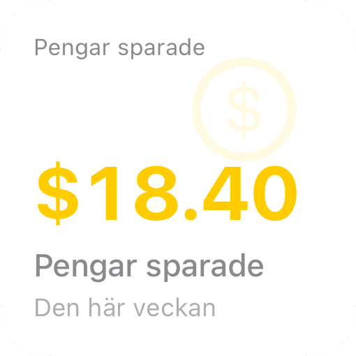 iOS-widget Sparade pengar