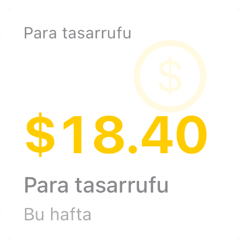 iOS widget Tasarruf edilen para